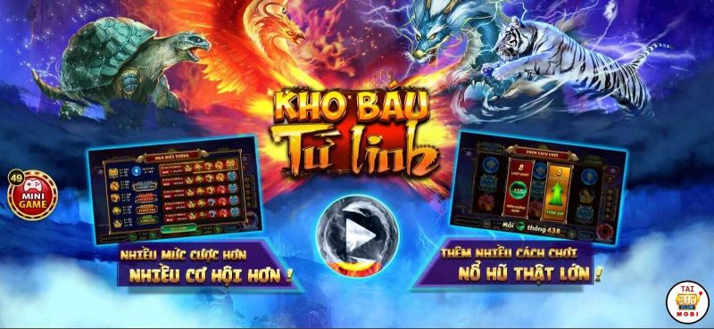 Quay Slot kho báu tứ linh - Tựa game hấp dẫn tại Hitclub